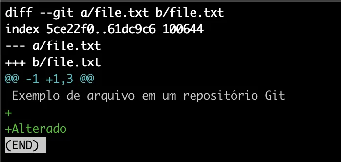 Imagem do retorno do comando git diff