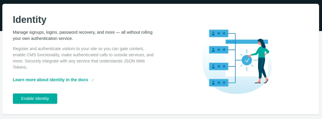 Ativando a autenticação via Netlify